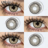 Qfdian  NEW Color Contact Lenses Beauty Brown Pupils Natural Black Contact Lenses Soft Colorful Makeup Eyes Gray Lenses Natural