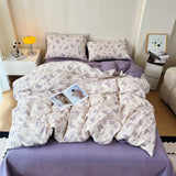Qfdian  Retro Style Duvet Cover Set New Butterfly Bed Sheet Four Piece Set High Beauty Quilt Sheet Bed Sheet Bedding Set