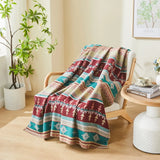 Qfdian  Sofa Cover Blanket Bay Window Blankets Knitted Rug Ethnic Style Air Conditioning Nap Cover Blankets Outdoor Camping