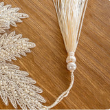 Qfdian  European Style Tassel Table Runner Embroidered Lace Table Flag Long Strip Fabric Cover TV Cabinet Dining Table Cloth Decoration
