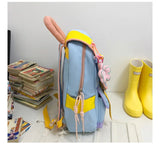 Qfdian 2025 new women Patchwork Contrast Color schoolbags High-capacity student travel bags fashion Y2k Aesthetic All Match Backpacks