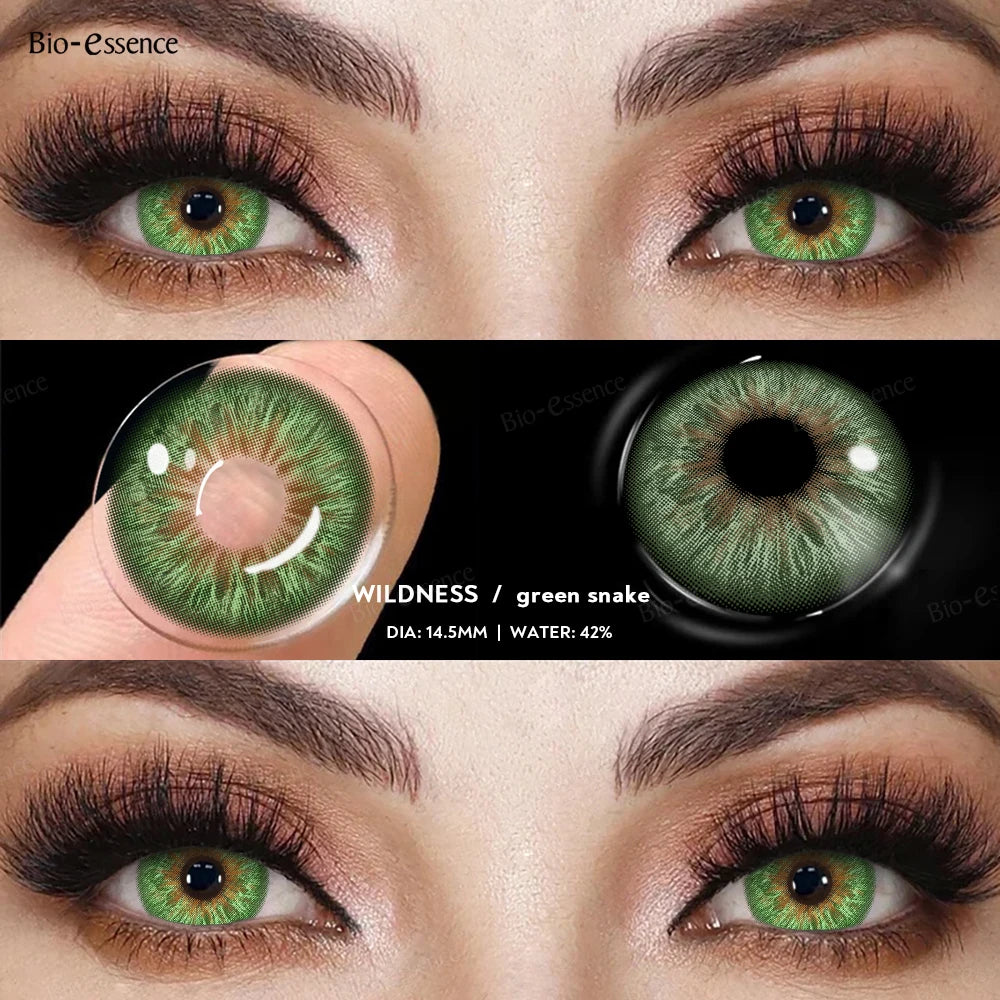 Qfdian Contact Lenses for Eyes Natural Beauty Pupils  Eyes Lenses Korean Brown Contacts 2PCS 1Year Fashion Green Pupilentes