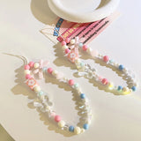 Qfdian DIY Bow Knot Phone Pendant Bead Chain Lanyard Strap Cord Handmaed For Iphone Bracelet Keychain