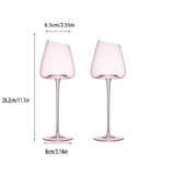 Qfdian  Pink Crystal Wine Glasses Slanted Mouth Goblets  Ideal Valentine'S Day Gift Bars & RestaurantsDay Wine Wine Glasses for Couples