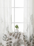 Qfdian  White Transparent Palm Tree Print Pattern Curtains, Suitable For Living Room And Bedroom Light-transmitting Hazy Door Curtain