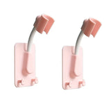 Qfdian 360° Shower Head Holder Adjustable Self-Adhesive Showerhead Bracket Wall Mount SPA Stand With 2 Hooks For Bathroom