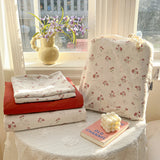 Qfdian  Floral Bedding Set Korean Style Soft Bed Sheet Set 1.2-1.8m Bed Size Duvet Cover Set No Filling With Pillowcase Bedroom Decor