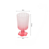 Qfdian  225ml French Style Drinkware Glass Cup Petal Wine Glass Household Short Footed Cocktail Ice Cream Cup Dopamine Drinking Utensils