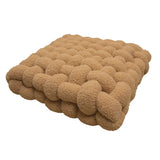 Qfdian  Lamb Wool Cushion Square Hand Woven Solid Color Simple Chair Sofa Bedroom Living Room Cushion Home Decoration Bay Window Cushion