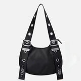 Qfdian  Vintage Punk Grunge Y2k Aesthetic Underarm Bag Korean High-capacity Fashion Casual Crossbody Bags Streetwear Shoulder Handbags
