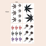 Qfdian  4pcs Waterproof Temporary Tattoo Sticker Leaf Rose Snake Fake Tatto Flash Tatoo Finger behind ear Tato for Girl Women Men