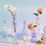 Qfdian 1pc Glass Vases Nordic Candlestick Wedding Decoration Christmas Decoration Candle Stick Holder Home Decor Flower Vase