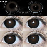 Qfdian  2PCS Color Contact Lenses (Pearl Series) Brown Natural Lenses Gray High Quality Eye Contacts 14.5mm Big Pupil Beauty Lense