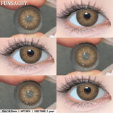 Qfdian  1 Pair Black Series Contact Lenses for Eyes Big Blakc Eyes Softlens Beautiful Pupils Natural Brown Lens Yearly Cosmetic