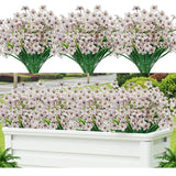 Qfdian 60 Bundles Artificial Flowers for Outdoor No Fade Fake Plastic Outside Flowers Faux Plants for Decoration Hanging Planters
