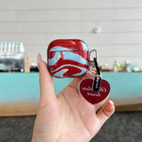 Qfdian  Retro red and blue smudge love pendant Airpods4/3 earphone protective case cover 2pro new models are suitable for Apple