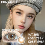 Qfdian  1 Pair Myopia 0~-8.00 Degree Color Contact Lenses for Eyes Natural Lenses with Prescription Diopter Eye Contacts Yearly