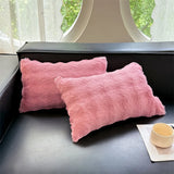 Qfdian  new class A rabbit plush pillowcase single milk plush pillowcase 48x74cm, no pillow core