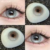 Qfdian 2PCS Colored Beautiful Pupil Contact Lenses Myopia Cosmetic for Artificial pupil Degree lens Prescription Yearly