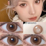 Qfdian Color Contact Lenses Yearly Eye Contacts 2pcs Colored Cosmetic Contacts Pupils Beauty Makeup Color Eyes Contact Lenses Natural