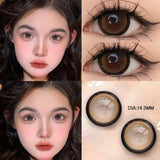 Qfdian 1Pair Colour Contacts Lenses Myopia Pink Rose Eye Lenses Beauty Pupil Blue Eyes Brown Lenses Makeup