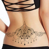 Qfdian  Waterproof Temporary Tattoo sticker body henna waist breast chest mandala tatto stickers flash tatoo fake tattoos for women
