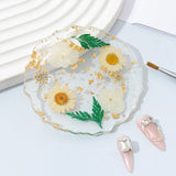 Qfdian  ins wind plant dried flower transparent resin coaster, foreign trade hot-selling handmade DIY real flower tea cup coffee coaster