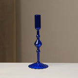 Qfdian  Retro Glass Candle Holder Wedding Supplies Candlelight Dinner Candlestick Props Ornament High Footed Candlestick Home Decoration