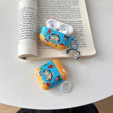 Qfdian Cute Music Dog Pendant Chain Grid Earphone Case Protect For Airpods 1 2 3 4 Cover Soft Shockproof For Air Pods Pro Pro2nd Fundas