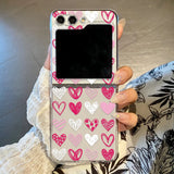 Qfdian  Cute Colorful Love Butterfly Phone Case for Samsung Galaxy Z Flip 6 ZFlip 5 Hard Folding Cover for Samsung ZFlip 4 3 7 Shell