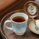 Qfdian  Irregular Ceramics Coffee Cup 500ml Large Capacity Mug Breakfast Milk Mug Office and Home Water Cups Fathers Day Gifts