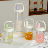 Qfdian  New Plastic Water Bottle With Straw Lid Portable Large Capacity Bubble Milk Tea Cups for Children Students Leak Proof Coffee Cup