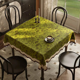 Qfdian  Printed Rectangle Tablecloth Cotton Linen Waterproof Heat-resistant Dining Table Cover Mat Outdoor Picnic Party Table Decoration