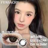 Qfdian  1 Pair Myopia 0~-8.00 Degree Color Contact Lenses for Eyes Natural Lenses with Prescription Diopter Eye Contacts Yearly