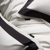 Qfdian 4Pcs Premium 1000TC Egyptian Cotton Solid Color Hotel Style Wide Edge Bedding Set Duvet Cover Bed Sheet/Fitted Sheet Pillowcases