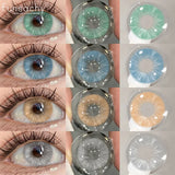 Qfdian  1pair New ARTHUR Color Contact Lenses for Eyes Green Eye Lenses Gray Contacts Fashion Cosmetic Pupils Yearly Color Eyes