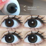 Qfdian  2pcs Gradient Green Contact Lenses Natural Color Pupils Coffee Pearl Lenses Makeup Color Eye Lenses Brown Lens Gray Lens
