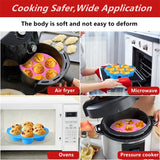 Qfdian Silicone Cake Mold 7-Hole Air Fryer Accessories Microwave Baking Mold Food Grade Baking Cake Silicone Mold Baking Pan Tools