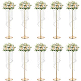 Qfdian  Transparent Acrylic High Vase, 31.5inch Cylindrical Base for Party Table, Chandelier Crystal Decorative Flower Stand, Wedding, Celebration, Home Decoration, Halloween and Christmas Decoration