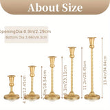 Qfdian  Gold Candlestick Holders Set Of 5, Wedding Birthday Candlelight Dinner Table Centerpiece, Halloween And Christmas Decorations