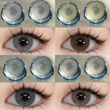 Qfdian 1 Pair Colored Contact Lenses for Eyes Natural Fashion Lenses Gray Beauty Pupils Blue Eye Lenses Cosmetics Soft Lenses