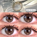 Qfdian  1 Pair/2pcs New Color contact Lenses for Bubble Series Eyes Fashion Natural gray Pupils Brown Beauty Makeup Color Lenses