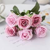 Qfdian  1 pc Artificial Flowers Silk Rose Bouquet Garden Home Room Table Wedding Bridal Bouquet Yard Outdoor Decora Diy Gifts Hot Sales