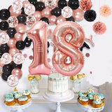 Qfdian  99pcs Rose Gold 18th Birthday Party Decoration ,18th Birthday Balloons for Garland Arch Set for Birthday Parties and Adult Decor