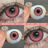 Qfdian 1Pair Fashion Makeup Pampas Series Yearly Purple Contacts Green Eyes Color Lenses Beauty Pupils Eye Color Green Lenses