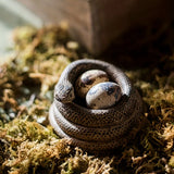 Qfdian  ‌Coil Snake Ornaments Candlestick Base Figurine Candle Cup Ware Creative Festival Gift Concrete Craftwork Home Garden Decor