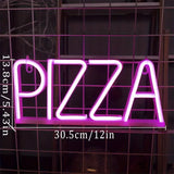 Qfdian  Pizza Neon Sign Decor Open Neon Sign Wall Decor Pizza Neon Sign Indoor LED Nightlight Sign for Store Handmade Business Sign