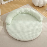 Qfdian  Round Cooling Pet Mat (Dog Beds/Mats) Breathable Ice Silk Mat Non Slip Summer Pad for Dogs Cats Multi Sizes 50-90cm Washable