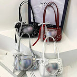 Qfdian Y2K Transparent Love Itabag Zipper Bag Jk Kawaii Shoulder Bag Underarm Commuting Bag Messenger Bag Lace Crossbody Bag Women