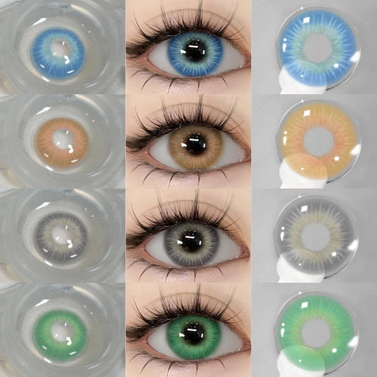 AMARA New Style Colored Lenses for Fashionable Eyes Green Color Contact Lenses for Eyes Lenses Annual Lens Eye Cosmetics 1 pair